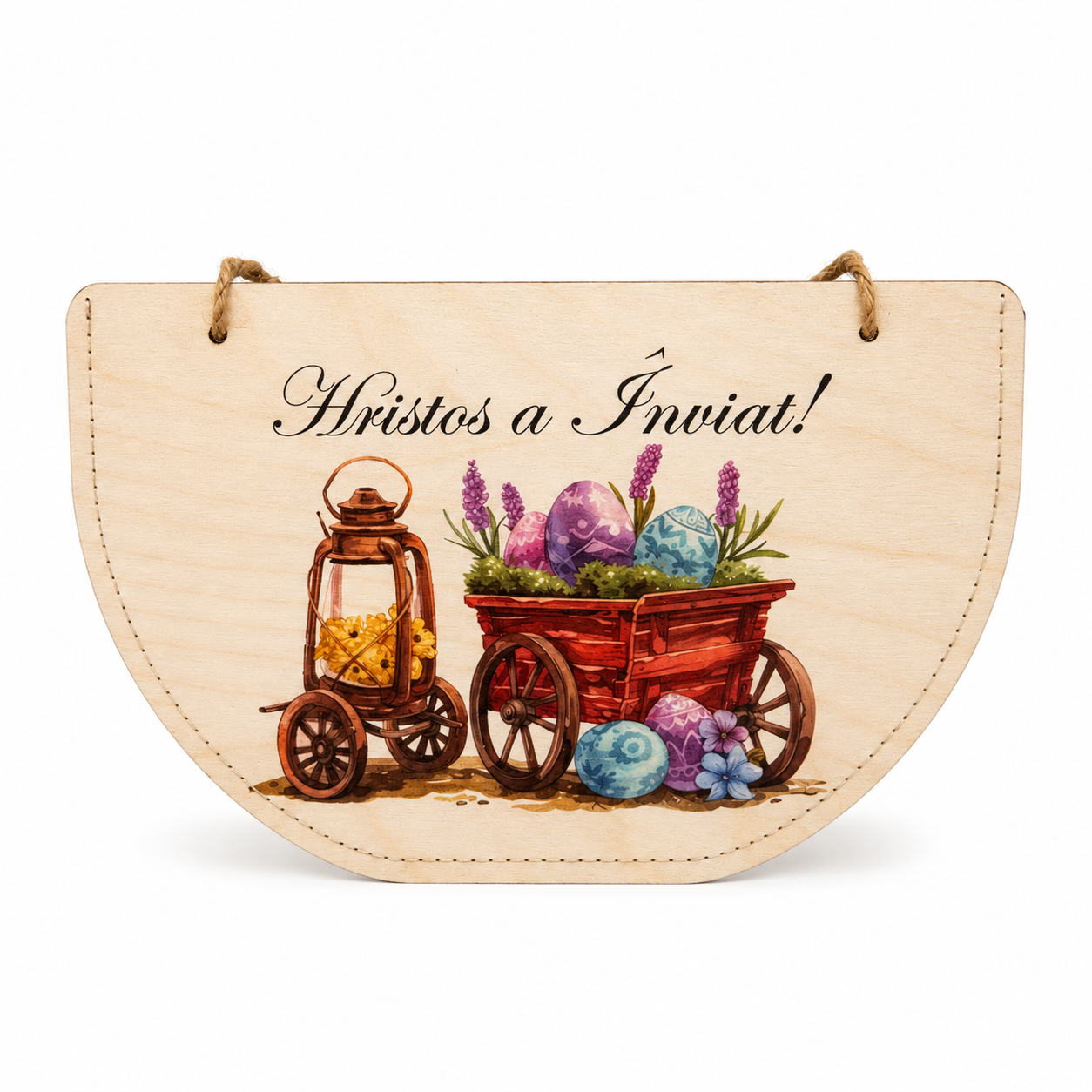 Nr.9 Woodbag pentru picnic și cumpărături "Hristos a Înviat"