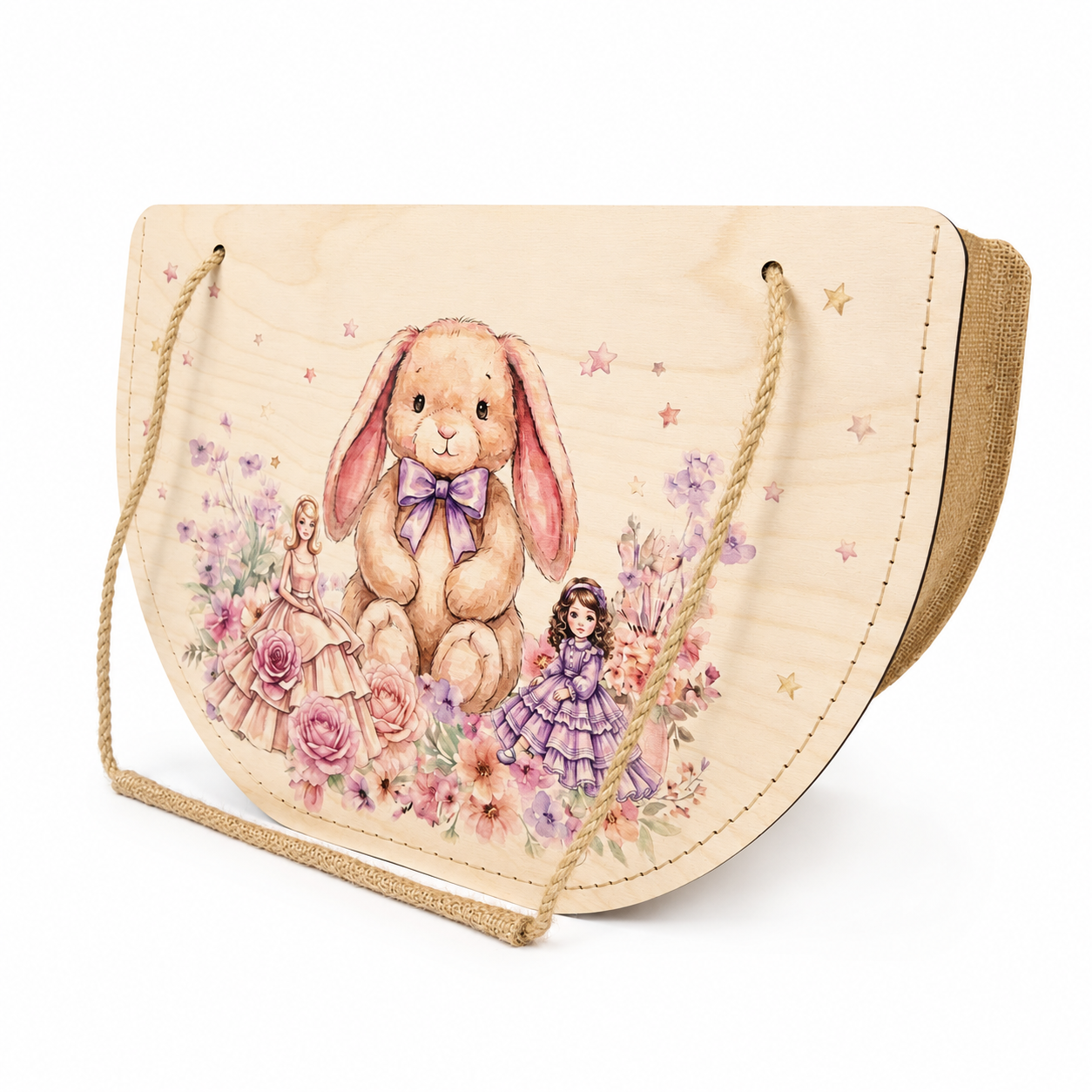 Nr. 9 Woodbag pentru picnic și cumpărături, fără fermoar "Dulce prințesă"