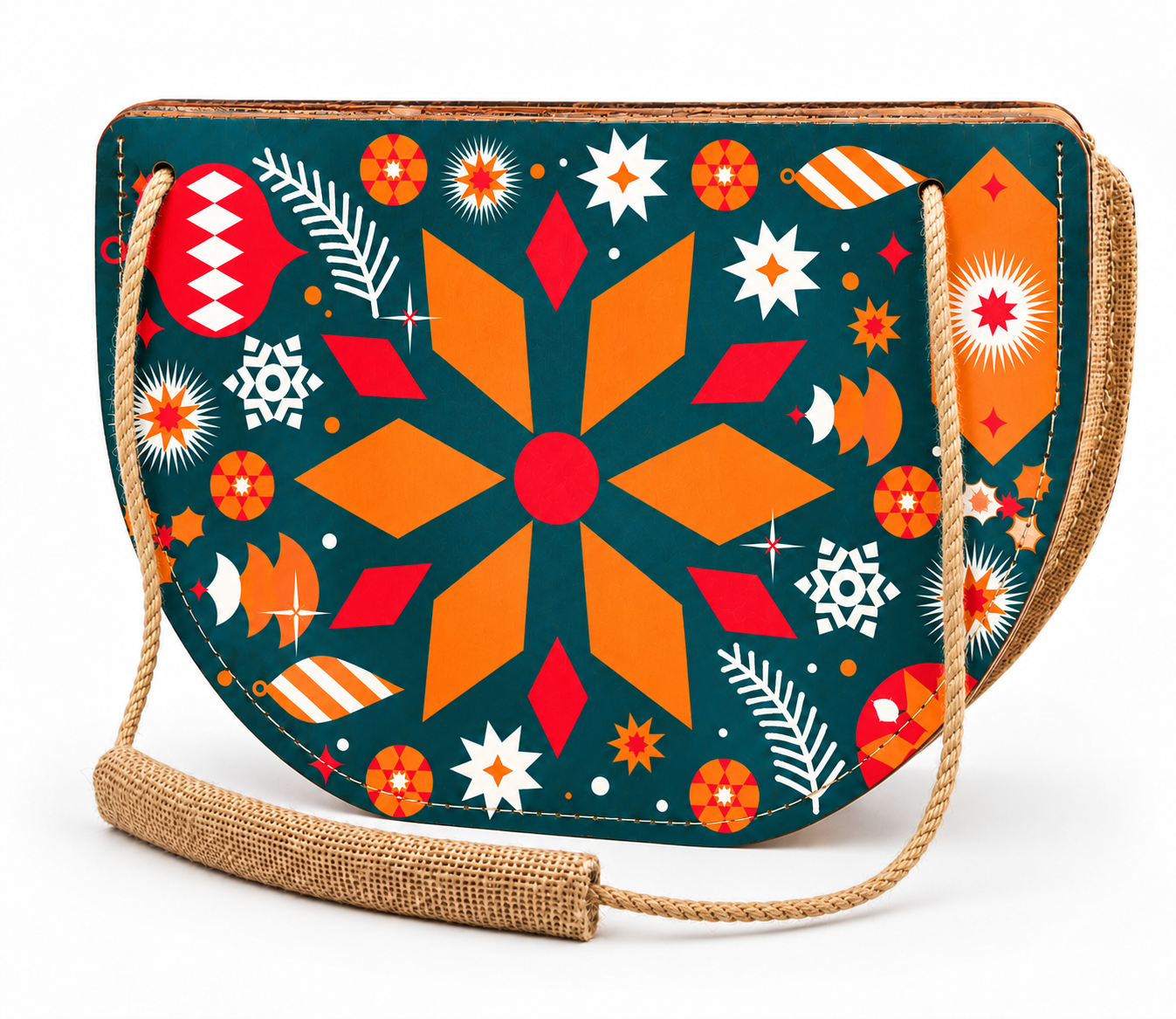 Nr. 9 Woodbag pentru picnic și cumpărături "Mozaic de iarnă"