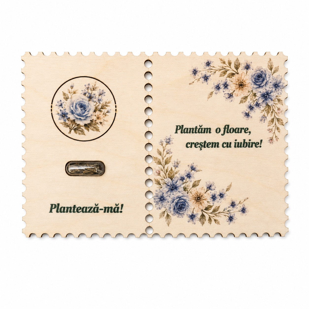 Felicitare plantabilă "Floral blue"