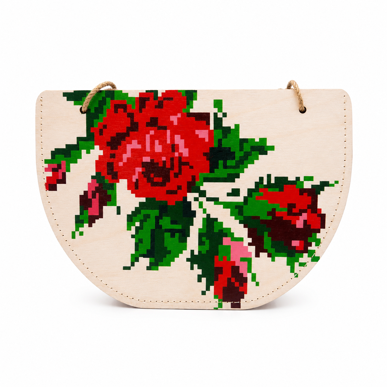 Nr.9 Woodbag pentru picnic și cumpărături "Trandafir"