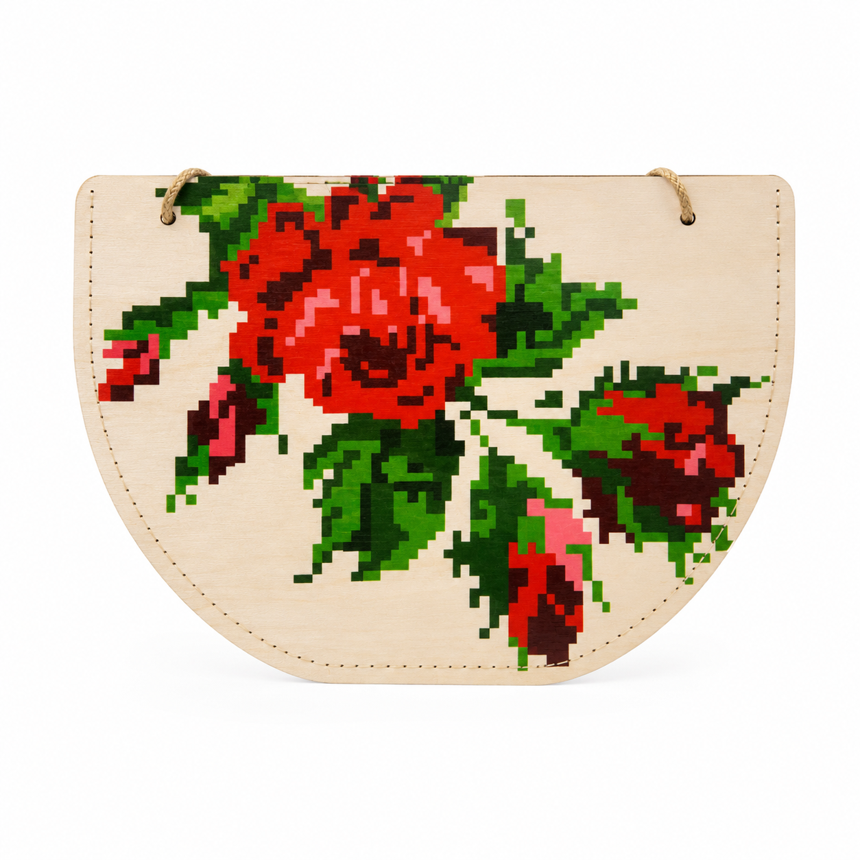 Nr.9.1 Woodbag pentru picnic și cumpărături, cu fermoar "Trandafir"