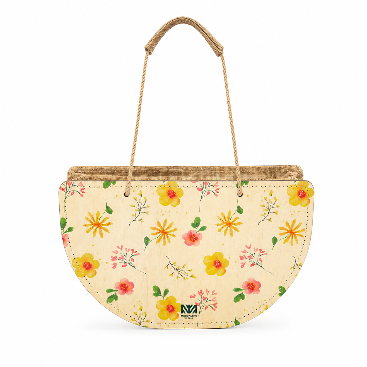 Nr.9.1 Woodbag pentru picnic și cumpărături, cu fermoar "Floral"