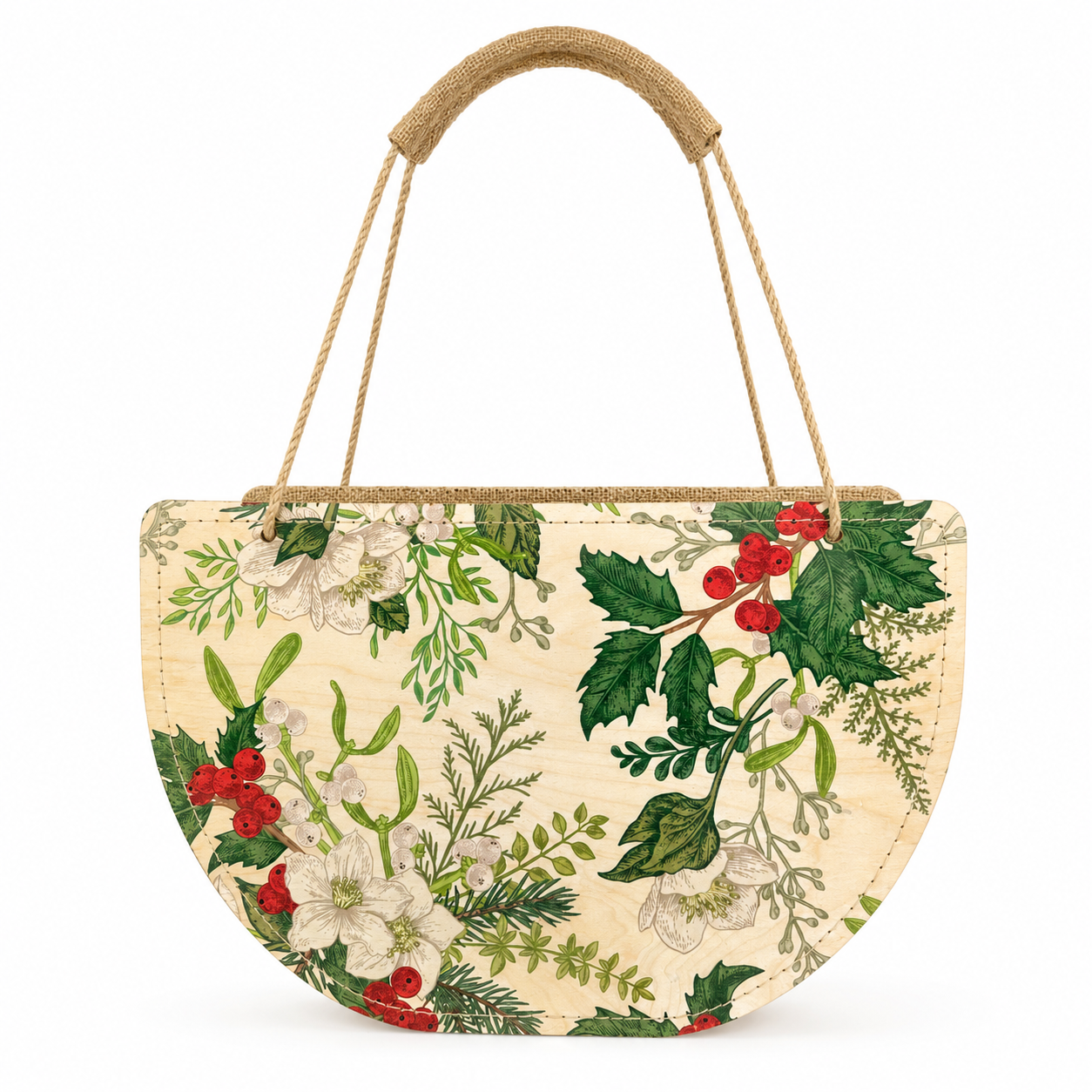 Nr.9.1 Woodbag pentru picnic și cumpărături, cu fermoar "De iarnă"